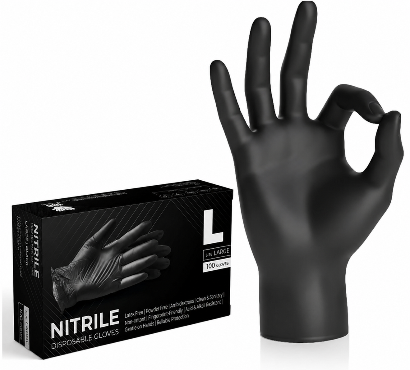 Black Nitrile Multi-Purpose Disposable Gloves