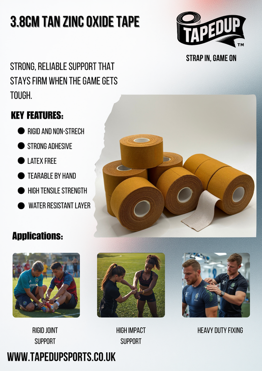 (Copy) 3.8cm Tan Zinc Oxide (Rigid) Tape (10 Pack)