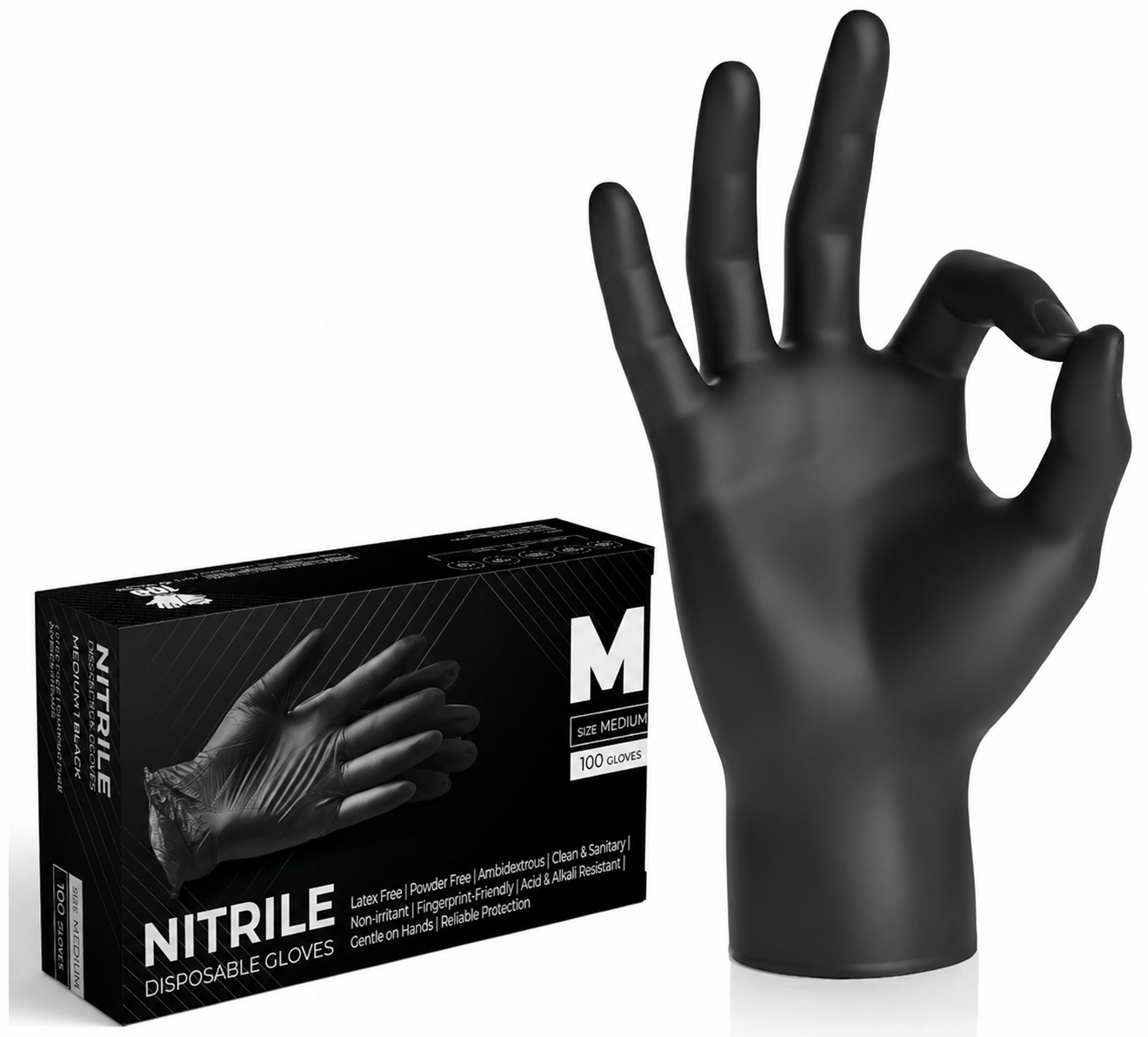 Black Nitrile Multi-Purpose Disposable Gloves