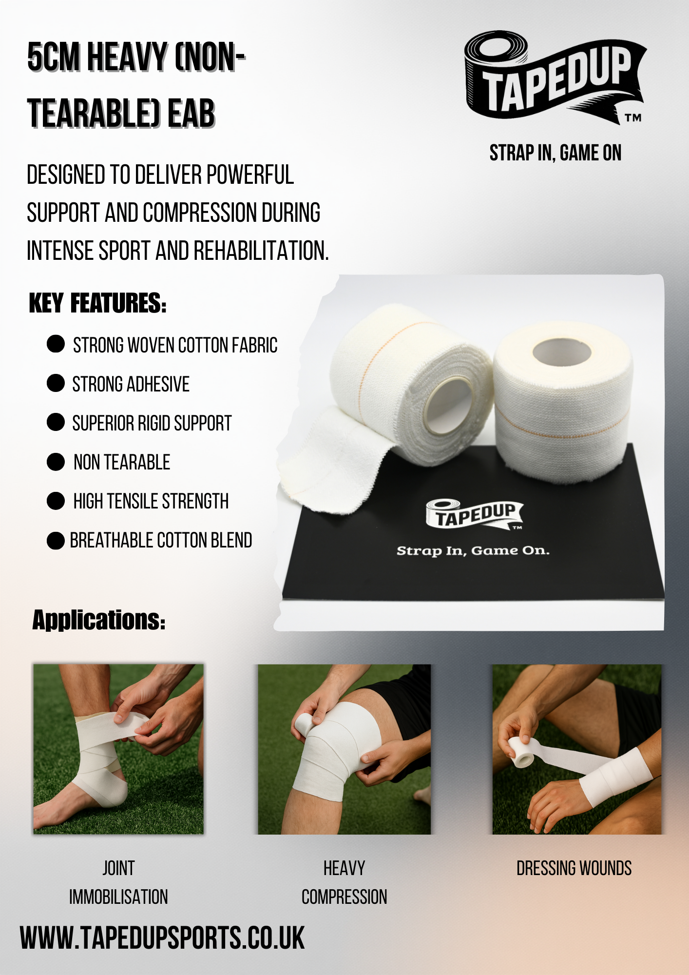 5cm - Heavy Elastic Adhesive Bandage (EAB) (10 pack)