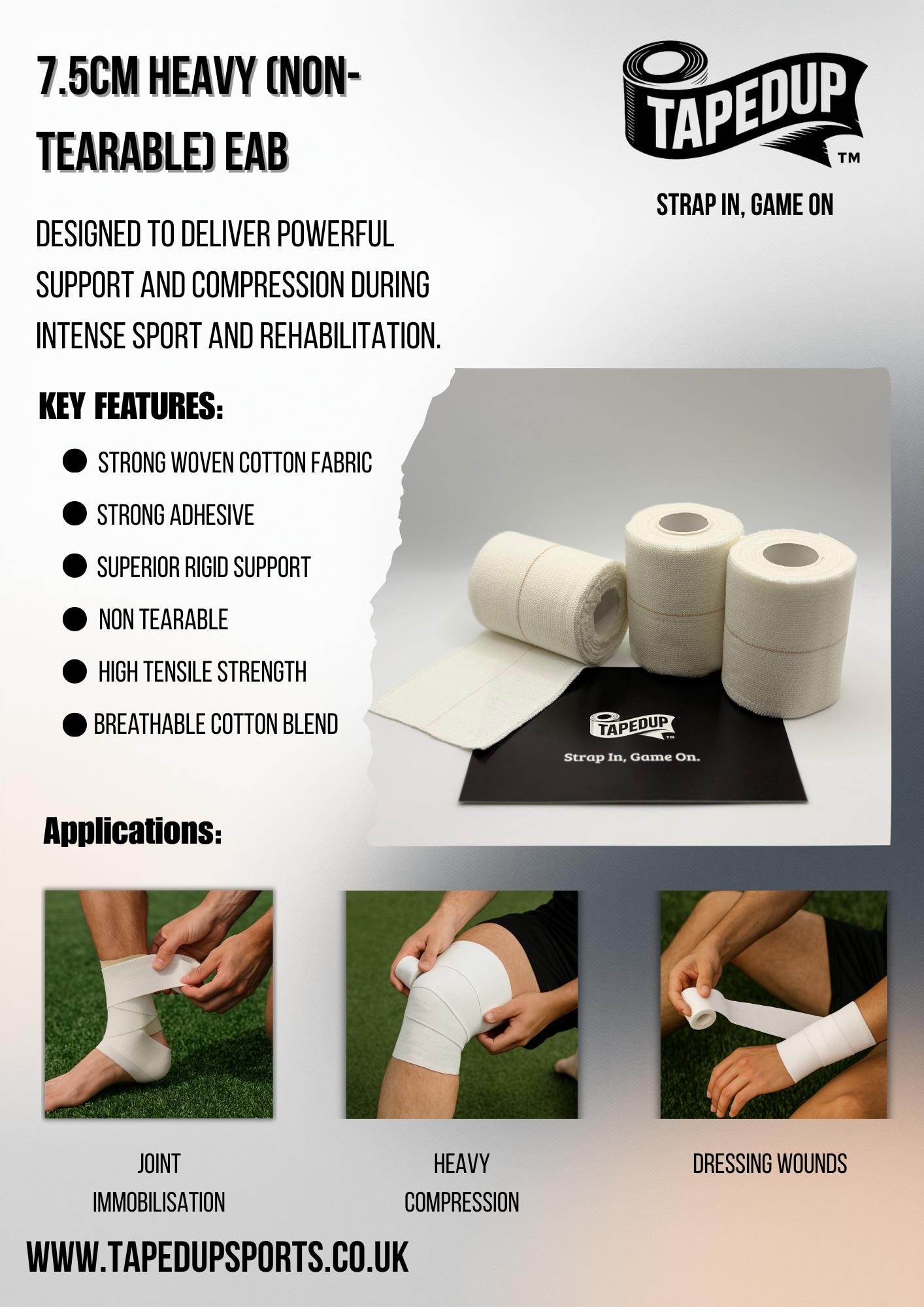 7.5cm - Heavy Elastic Adhesive Bandage (EAB)